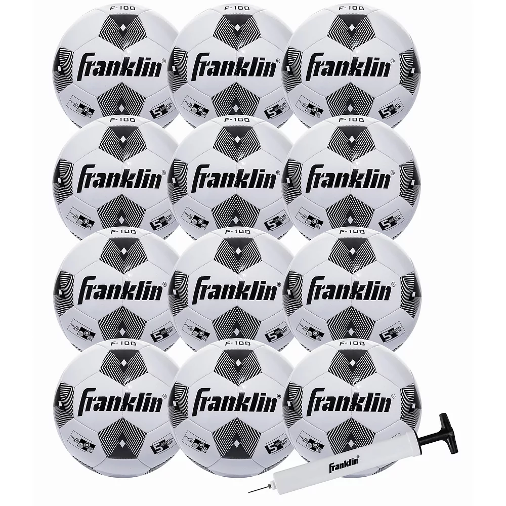 Franklin Sports 12-Pack Size 4 F-100 Soccer Balls with Pump 2 Franklin Sports 12-Pack Size 4 F-100 Soccer Balls with Pump - Image 2