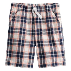 Boys 4-12 Jumping Beans® Plaid Canvas Shorts -Kohls shop 5227580 Navy Orange Plaid