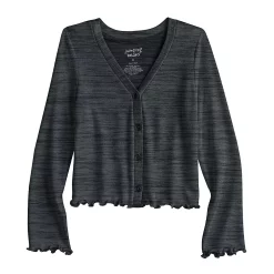 Girls 4-12 Jumping Beans® Lettuce-Edge Cardigan -Kohls shop 5241389 Black