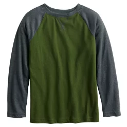Kids 4-12 Jumping Beans® Long Sleeve Raglan Tee -Kohls shop 5258579 Green Gray