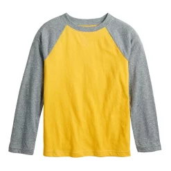 Kids 4-12 Jumping Beans® Long Sleeve Raglan Tee -Kohls shop 5258579 Yolk Yellow Gray