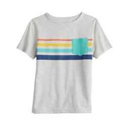 Toddler Boy Jumping Beans® Adaptive Pocket Tee -Kohls shop 5280372 Gray Chest Stripe
