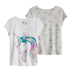 Girls 4-12 Jumping Beans® 2-pack Print Tees -Kohls shop 5289432 White Gray