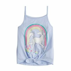 Girls 4-12 Jumping Beans® Physical Adaptive Knot-Front Camisole -Kohls shop 5531594 Unicorn Rainbow