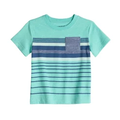 Toddler Boy Jumping Beans® Texture Stripe Pocket Tee -Kohls shop 5581512 Aqua Navy Stripe
