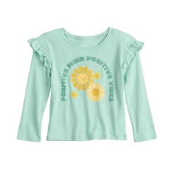 Toddler Girl Jumping Beans® Ruffle Shoulder Long Sleeve Tee -Kohls shop 5582722 Positive Green