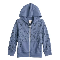 Boys 4-12 Jumping Beans® French Terry Full Zip Printed Hoodie -Kohls shop 5584669 Outdoors Print Blue