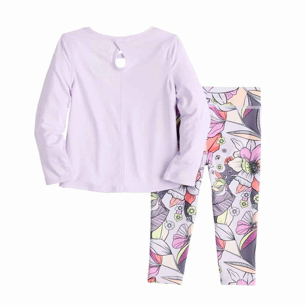 Toddler Girl Jumping Beans® Active Long Sleeve Keyhole Tee & Printed Leggings Set 4 Toddler Girl Jumping Beans® Active Long Sleeve Keyhole Tee & Printed Leggings Set - Image 4