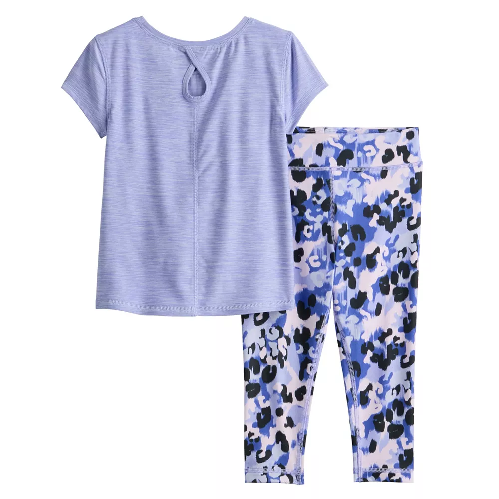 Toddler Girl Jumping Beans® Active Short Sleeve Keyhole Tee & Printed Leggings Set 4 Toddler Girl Jumping Beans® Active Short Sleeve Keyhole Tee & Printed Leggings Set - Image 4