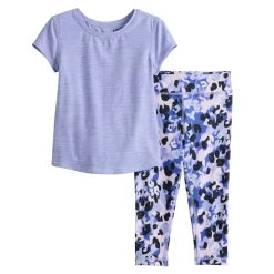 Toddler Girl Jumping Beans® Active Short Sleeve Keyhole Tee & Printed Leggings Set 6 Toddler Girl Jumping Beans® Active Short Sleeve Keyhole Tee & Printed Leggings Set -Kohls shop 5585391 Blue