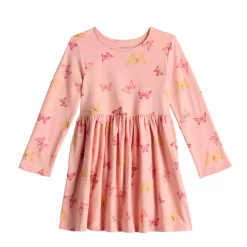 Toddler Girl Jumping Beans® Long Sleeve Core Knit Dress -Kohls shop 5587474 Coral Butterfly