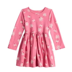 Toddler Girl Jumping Beans® Long Sleeve Core Knit Dress -Kohls shop 5587474 Pink Floral