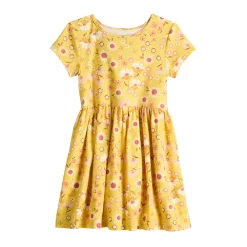 Toddler Girl Jumping Beans® Short Sleeve Printed Skater Dress -Kohls shop 5587478 Floral Yellow