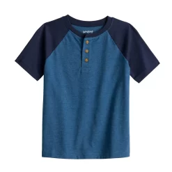 Boys 4-12 Jumping Beans® Short Raglan Sleeve Henley Tee -Kohls shop 5588063 Navy Blue