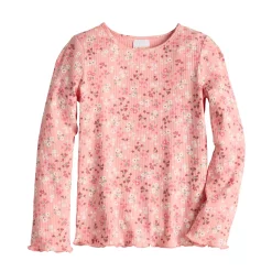 Girls 4-12 Jumping Beans® Ribbed Lettuce Edge Long Sleeve Tee