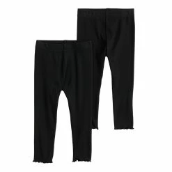 Toddler Girl Jumping Beans® 2-Pack Solid-Design Rib Leggings -Kohls shop 5591108 Black