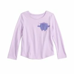 Toddler Girl Jumping Beans® Long Sleeve Embellished Pocket Tee -Kohls shop 5593133 Purple Dino