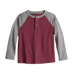 Toddler Boy Jumping Beans® Long Sleeve Raglan Henley Tee -Kohls shop 5601152 Burgundy