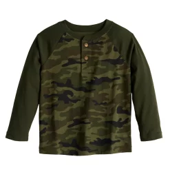 Toddler Boy Jumping Beans® Long Sleeve Raglan Henley Tee -Kohls shop 5601152 Camo