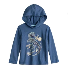 Toddler Boy Jumping Beans® Long Sleeve Hooded Graphic Tee -Kohls shop 5601534 Navy Dino