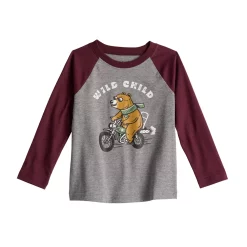 Toddler Boy Jumping Beans® Long Raglan Sleeve Graphic Tee -Kohls shop 5614172 Gray Wild Child