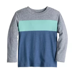 Toddler Boy Jumping Beans® Colorblock Long Sleeve Tee -Kohls shop 5620865 Blue
