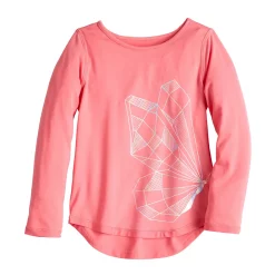 Girls 4-12 Jumping Beans® Adaptive Sensory Friendly Long Sleeve Active Tee -Kohls shop 5624629 Coral
