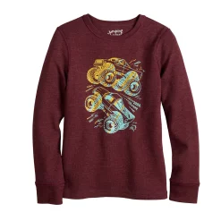 Toddler Boy Jumping Beans® Adaptive Long Sleeve Thermal Graphic Tee -Kohls shop 5651273 Burgundy Monster Truck