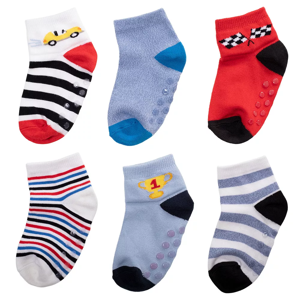 Baby / Toddler Boy Jumping Beans® 6-pack Low-Cut Softest Racecar Socks 1 Baby / Toddler Boy Jumping Beans® 6-pack Low-Cut Softest Racecar Socks