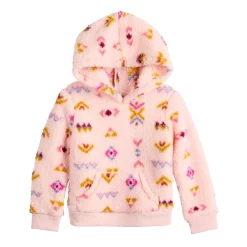 Baby Girl Jumping Beans® Cozy Sherpa Hoodie -Kohls shop 5673348 Pink Geo