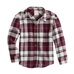 Toddler Boy Jumping Beans® Flannel Plaid Shirt -Kohls shop 5693930 Burgundy