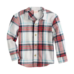 Toddler Boy Jumping Beans® Flannel Plaid Shirt -Kohls shop 5693930 Ivory