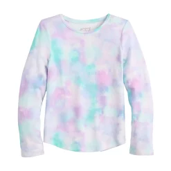 Girls 4-12 Jumping Beans® Long-Sleeve Cozy Tee -Kohls shop 5706003 Blue Tie Dye