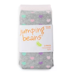 Baby / Toddler Girl Jumping Beans® 2-Pack Gray Polka Dot & Pink Warmwear Tights