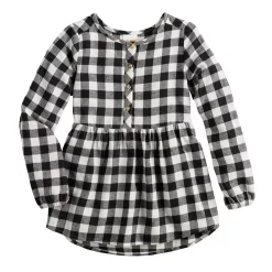 Toddler Girl Jumping Beans® High-Low Flannel Babydoll Top -Kohls shop 5747864 Black White