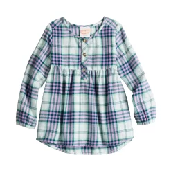 Toddler Girl Jumping Beans® High-Low Flannel Babydoll Top -Kohls shop 5747864 Purple Ivory