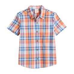 Boys 4-8 Jumping Beans® Button Front Shirt -Kohls shop 5814063 Orange Blue Plaid