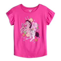 Girls 4-12 Jumping Beans® Flutter Graphic Tee -Kohls shop 5828980 Pink Unicorn