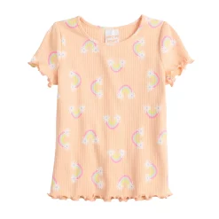 Girls 4-12 Jumping Beans® Lettuce Edge Top -Kohls shop 5829140 Orange Rainbow
