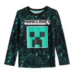 Boys 4-12 Jumping Beans® Minecraft Creeper Static Long Sleeve Graphic Tee