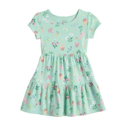 Toddler Girl Jumping Beans® Tiered Skater Dress -Kohls shop 5830430 Green Floral
