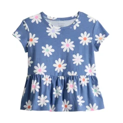 Toddler Girl Jumping Beans® Print Peplum Tee -Kohls shop 5834607 Blue Daisy
