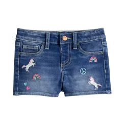 Toddler Girl Jumping Beans® Embroidered Denim Shorts