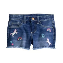 Girls 4-12 Jumping Beans® Embroidered Denim Shorts