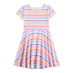 Girls 4-12 Jumping Beans® High-Low Skater Dress -Kohls shop 5841337 Multi Stripe