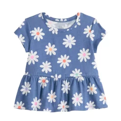 Girls 4-12 Jumping Beans® Adaptive Peplum Tee -Kohls shop 5842602 Blue Daisy