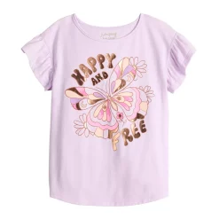 Girls 4-12 Jumping Beans® Adaptive Flutter Tee -Kohls shop 5842612 Purple Butterfly