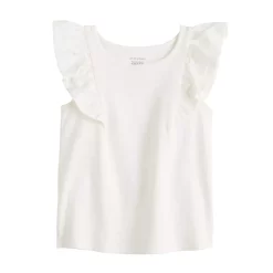Girls 4-12 Jumping Beans® Flutter Sleeve Tee -Kohls shop 5848421 Ivory