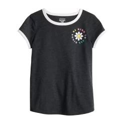 Girls 4-12 Jumping Beans® Ringer Tee -Kohls shop 5855536 Gray Daisy