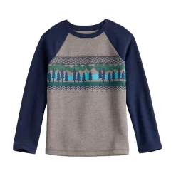 Boys 4-8 Jumping Beans® Flatback Pattern Raglan Graphic Tee -Kohls shop 5864166 Navy Gray
